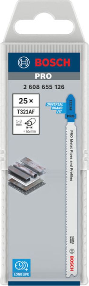 Bosch plavi pribor 2608655126 PRO Metalne cijevi i profili T321AF list ubodne pile 132 mm 25 dijelova