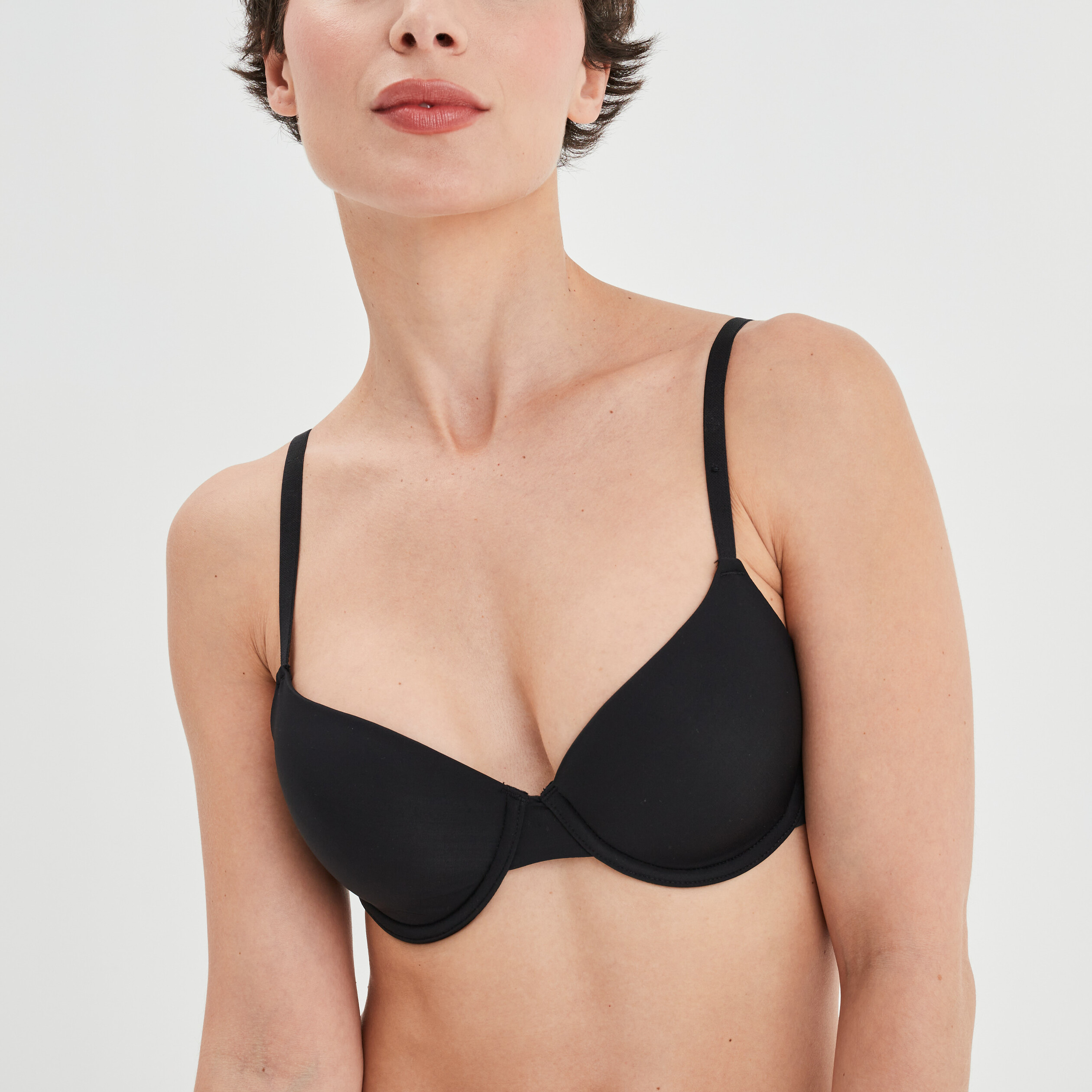 Soutien-gorge corbeille microfibre noir femme | La Halle