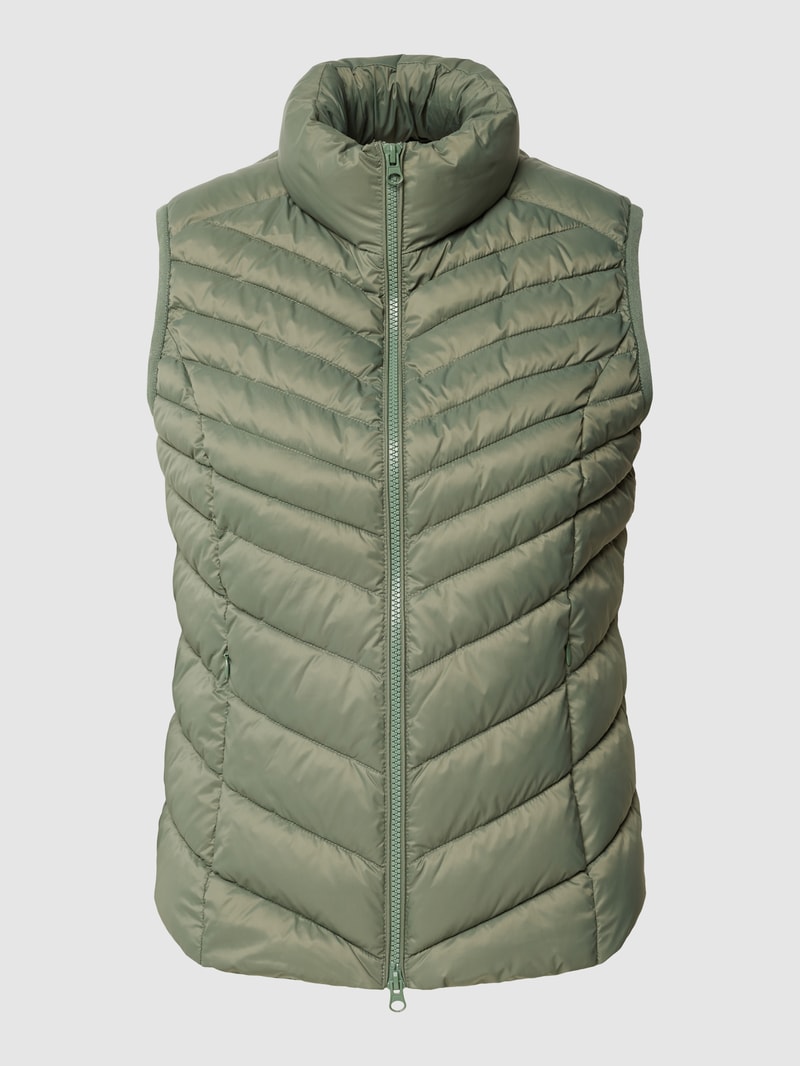 Steppweste mit Stehkragen in khaki