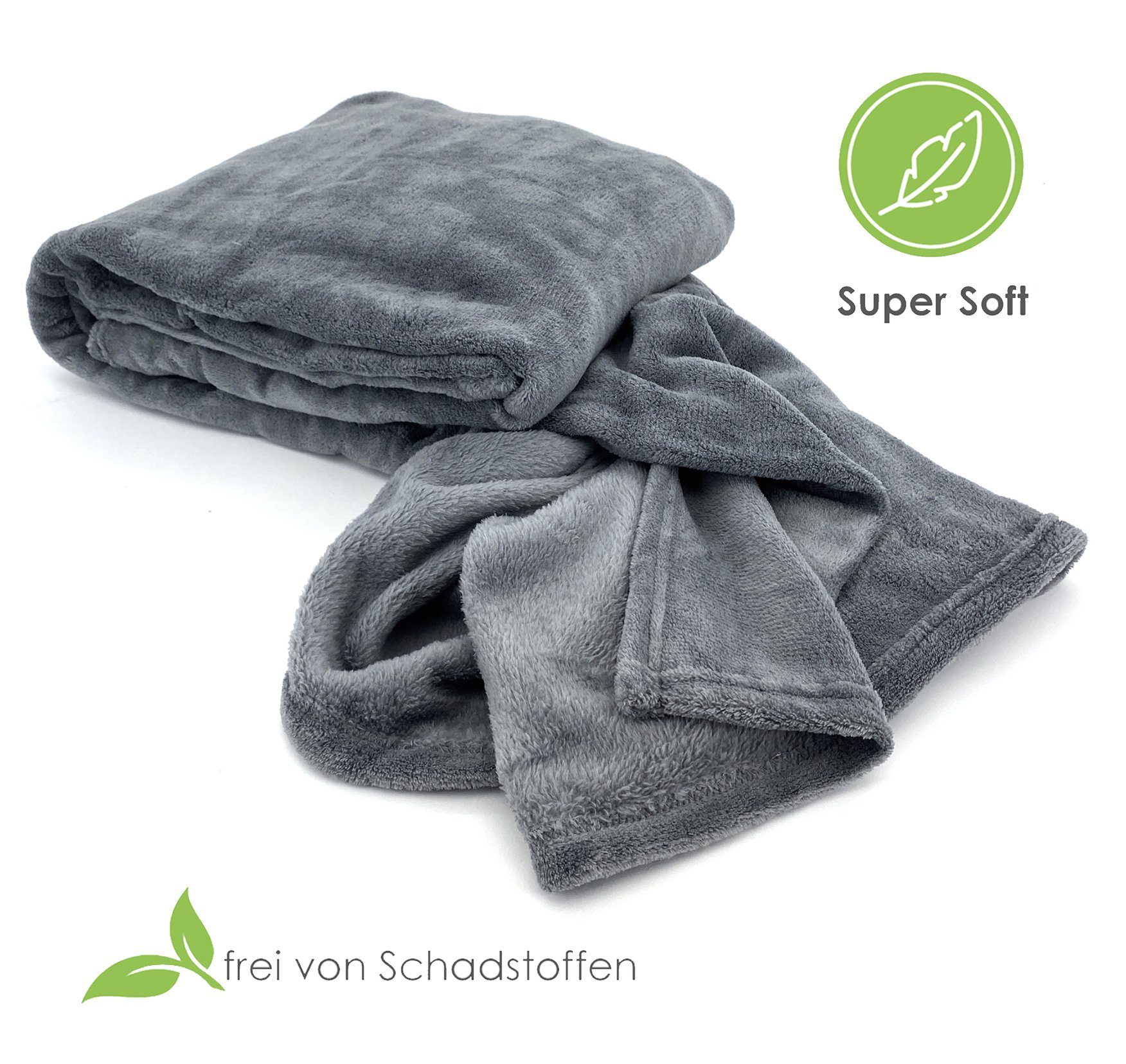 Wohndecke Kuschelig weich Ärmeldecke Ganzkörper Kuscheldecke, heimtexland, Sofadecke mit Ärmeln und Tasche I Cashmere Feeling TV-Decke