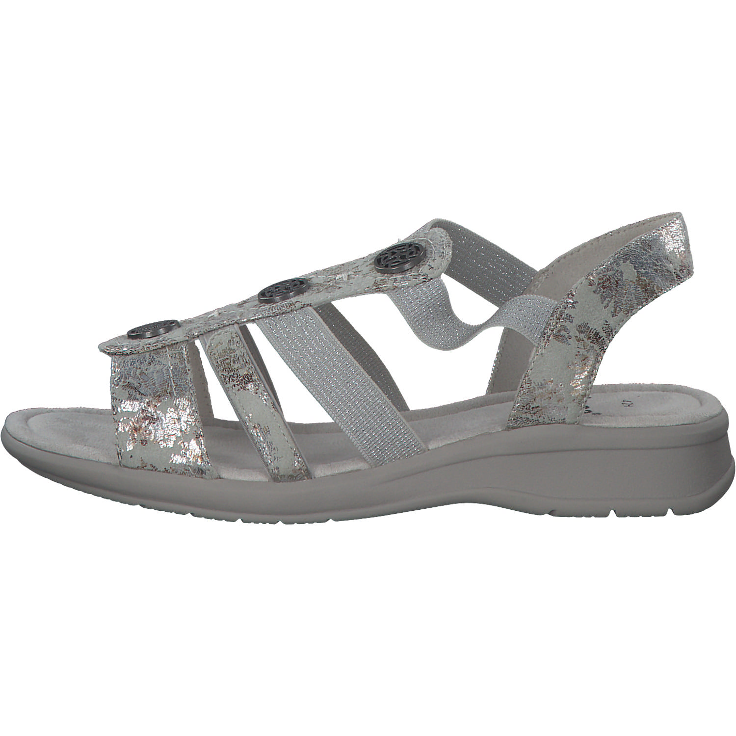 Jana Shoes 28165, Keilsandaletten, Damen, GREY/FLOWER