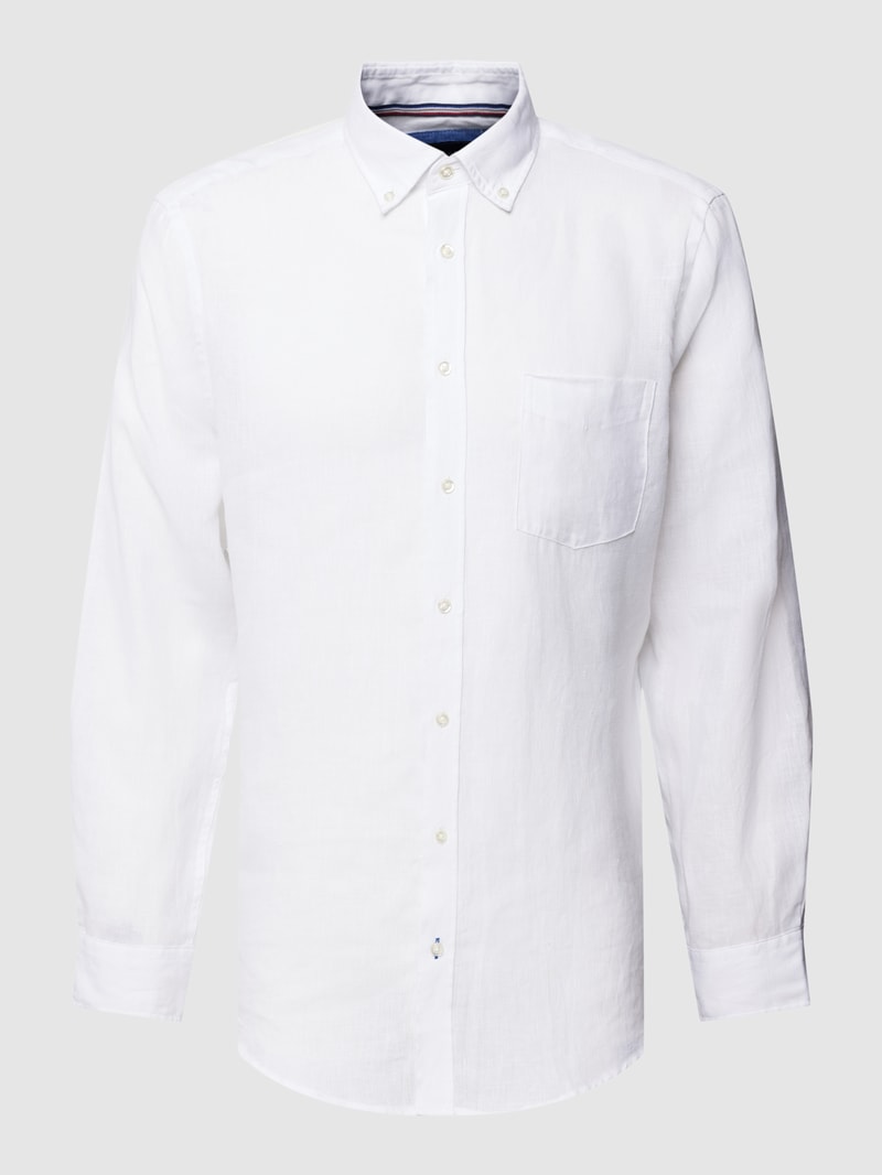 Freizeithemd mit Button-Down-Kragen in weiß
