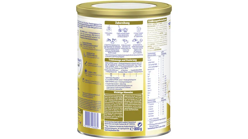 Nestlé Beba Supreme Junior 1+ Kindergetränk 800 g