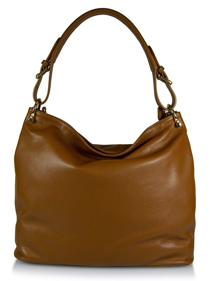 ORE10 Leder-Schultertasche in Hellbraun - (B)40 x (H)30 x (T)15 cm günstig kaufen onesize