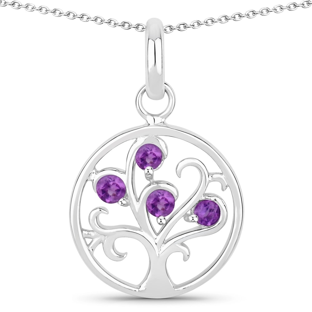 Rafaela Donata Chaîne Tree of Life Argent sterling Améthyste en Argent Bijoux