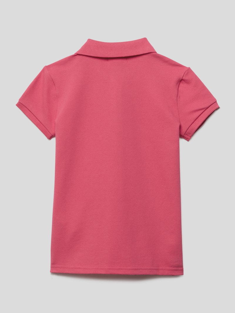 Poloshirt mit Logo-Stitching in pink
