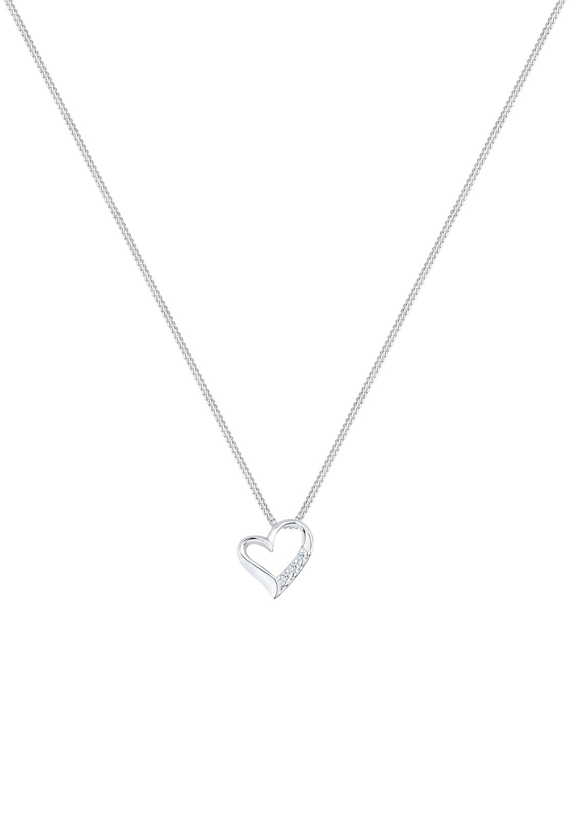 Elli DIAMONDS Halskette Herz Ewigkeit Diamant (0.045 ct.) 925 Silber