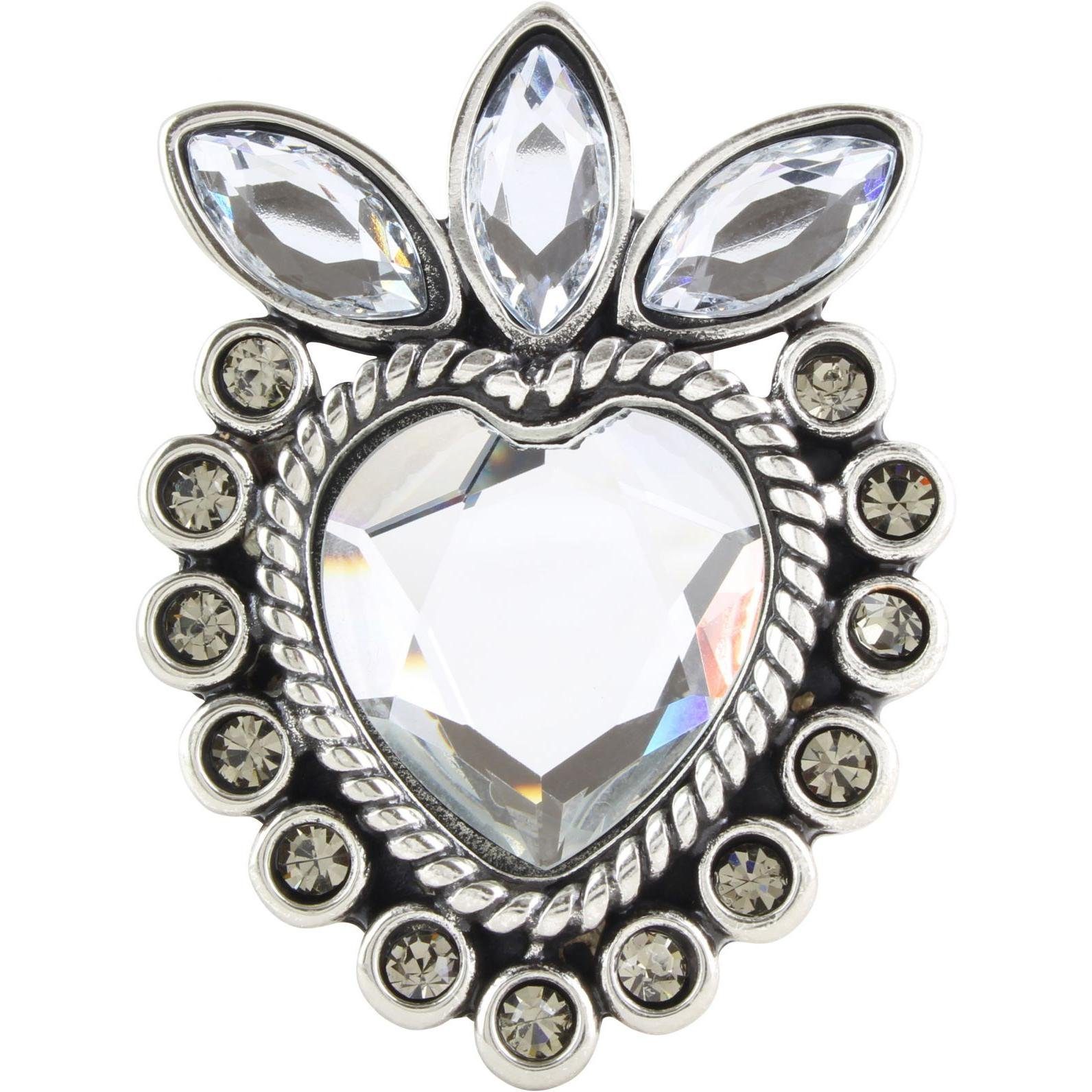 BELTINGER Gürtelschnalle Cristal Heart 4,0 cm - Buckle Gürtelschließe 40mm - Mit hochwertigem S