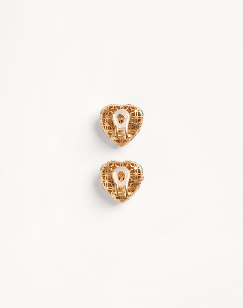 Coeur Royal øreringe i metal, emalje og Swarovski® krystaller