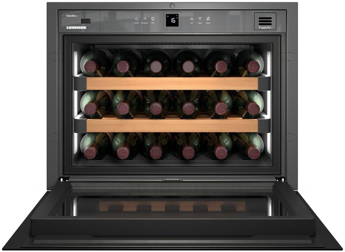 Liebherr Einbauweinkühlschrank WKEgw 582 GrandCru, für 18 Standardflaschen á 0,75l,FreshAir-Aktivkohlefilter, Kindersicherung