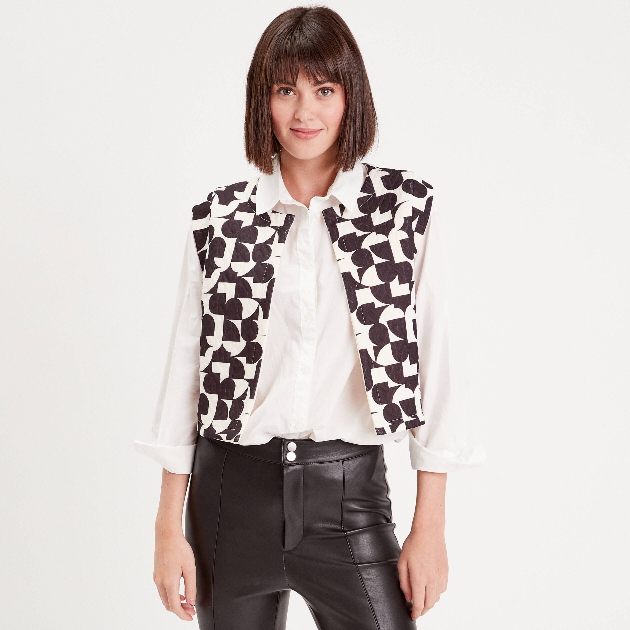 Veste sans manches matelassée ecru femme | Cache Cache