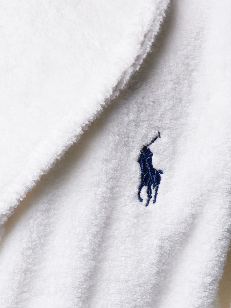 Bademantel mit Label-Stitching in weiß