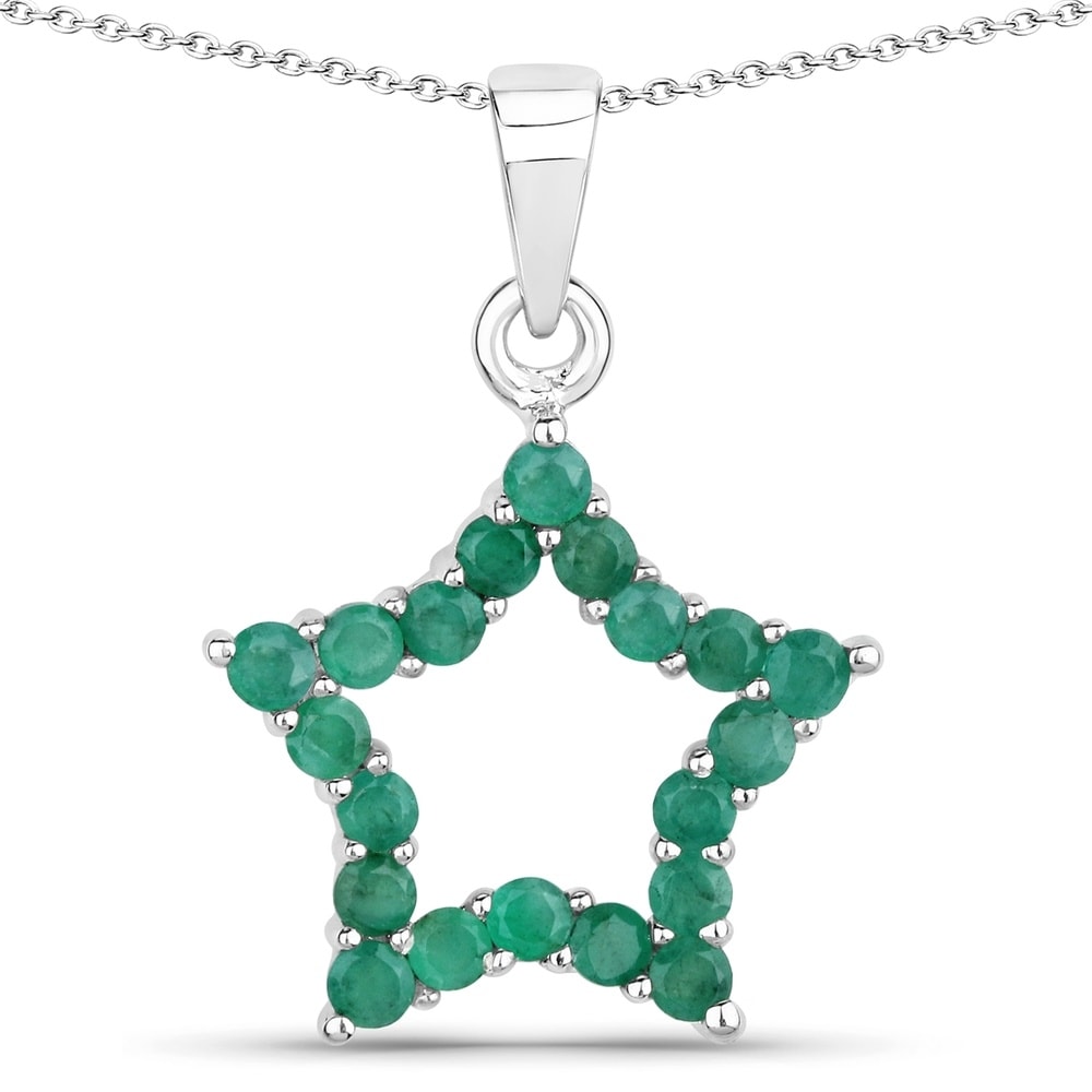 Rafaela Donata Chaîne Étoilé Argent sterling Emeraude en Argent Bijoux