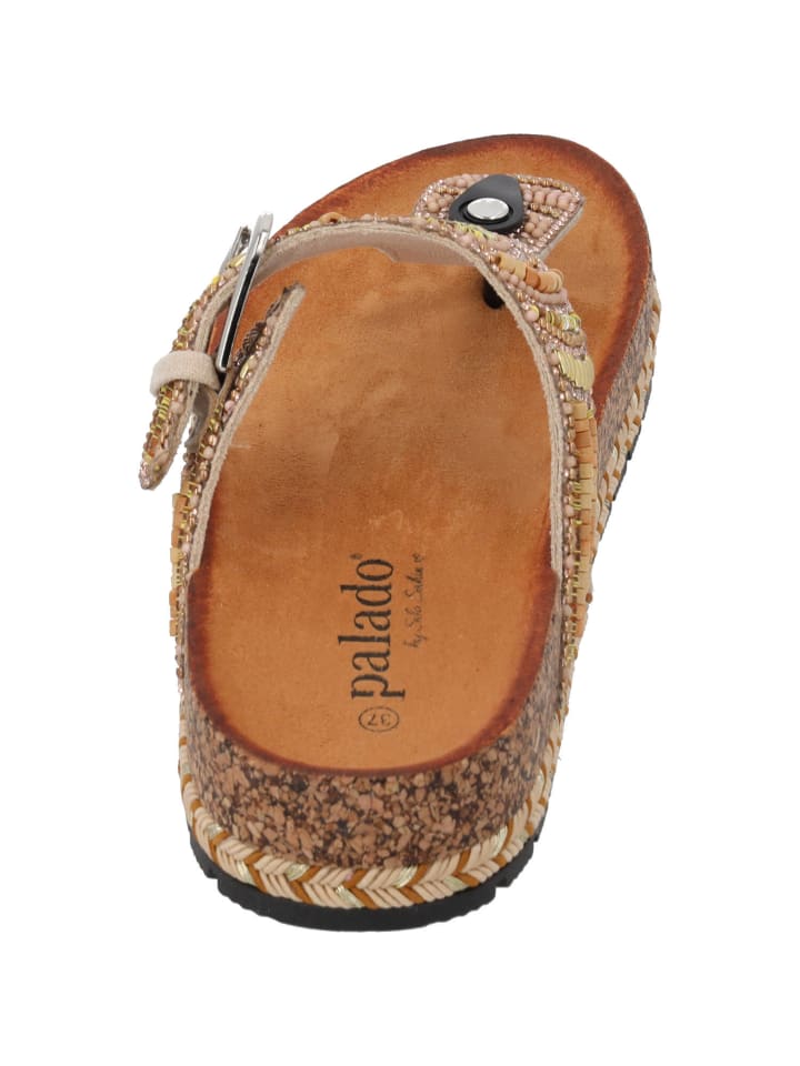 palado Plateau-Pantoletten in Camel strass günstig kaufen