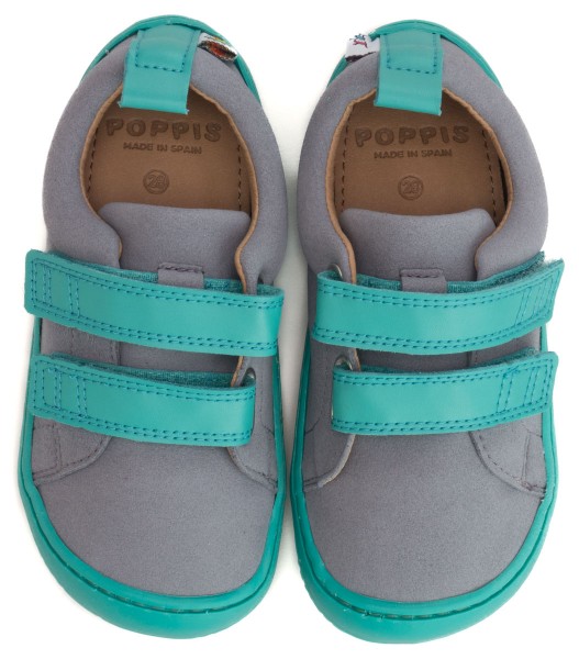Poppis ~ Nono LowCut Klettschuh vegan ~ Grau/Petrol