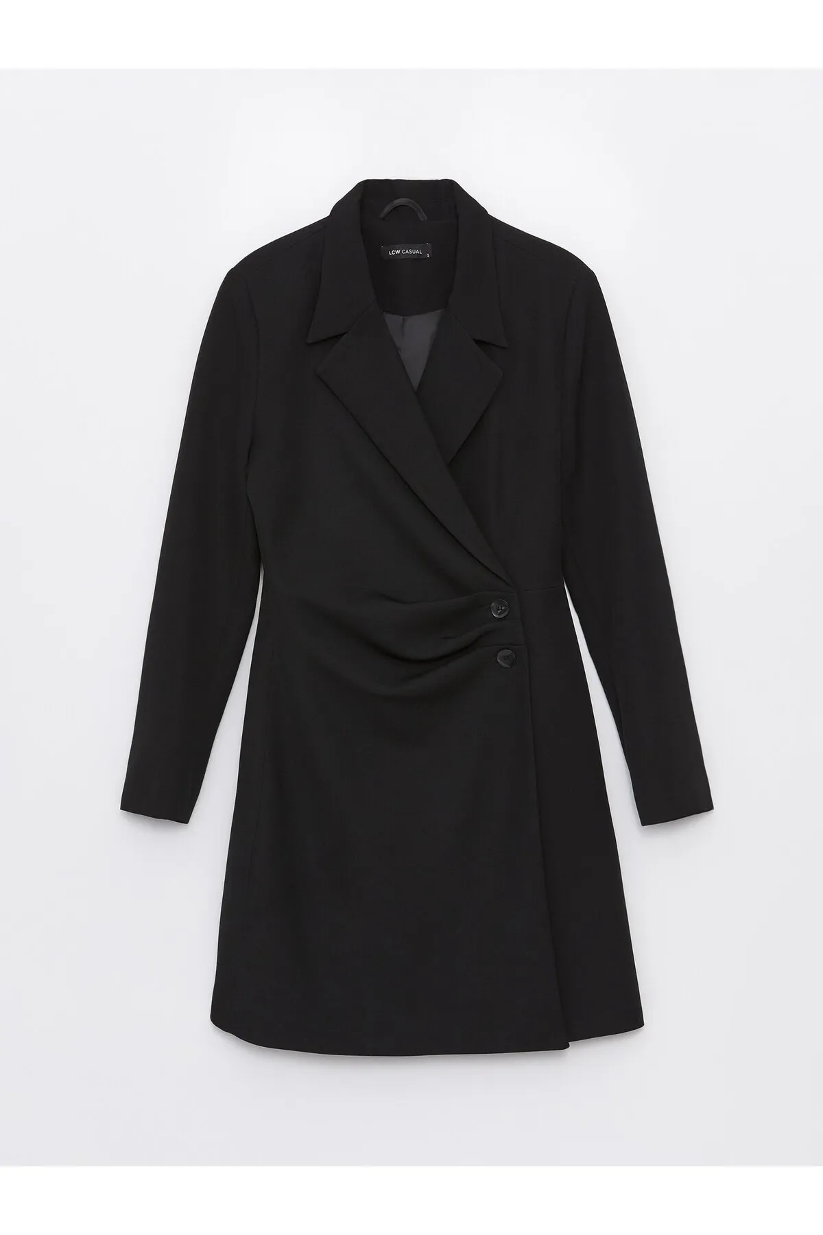 LC Waikiki  Zweireihiges, gerades, langärmliges Damen-Jackenkleid mit Kragen