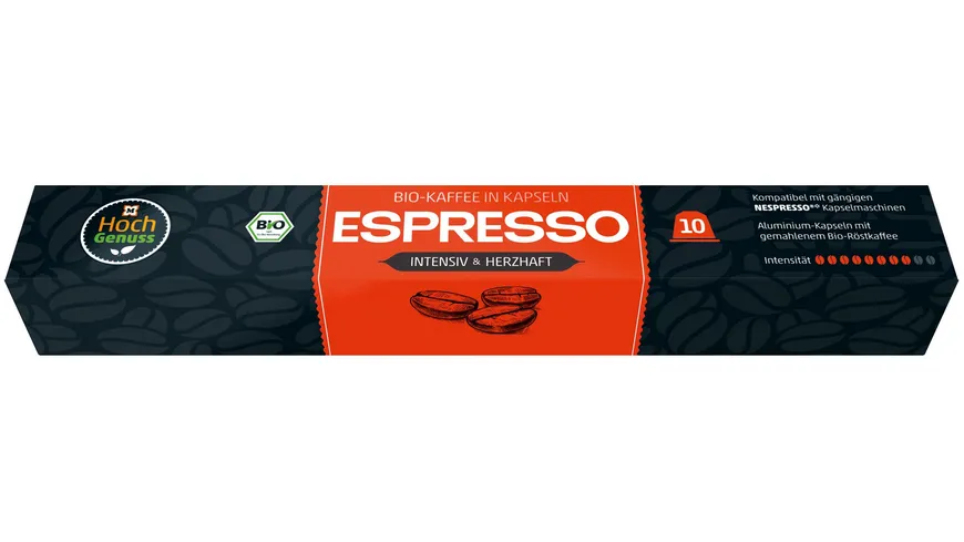 HOCHGENUSS Bio Kaffeekapseln Espresso 51 g