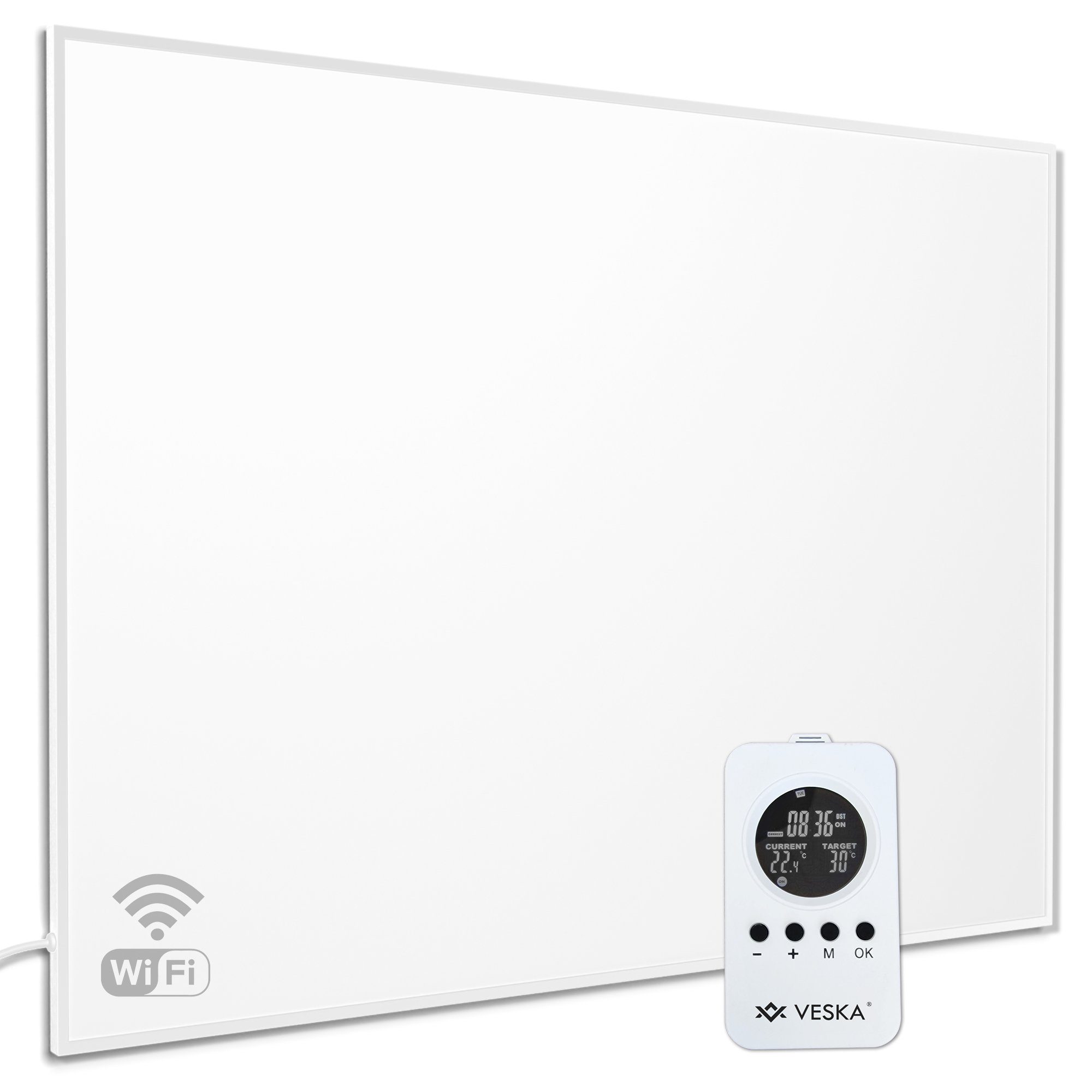 VESKA Infrarotheizung inkl. Thermostat APP-Funktion Wifi Fernbedienung und Timer, 10 Jahre Garantie Wandheizung Elektro Heizung Abschaltautomatik