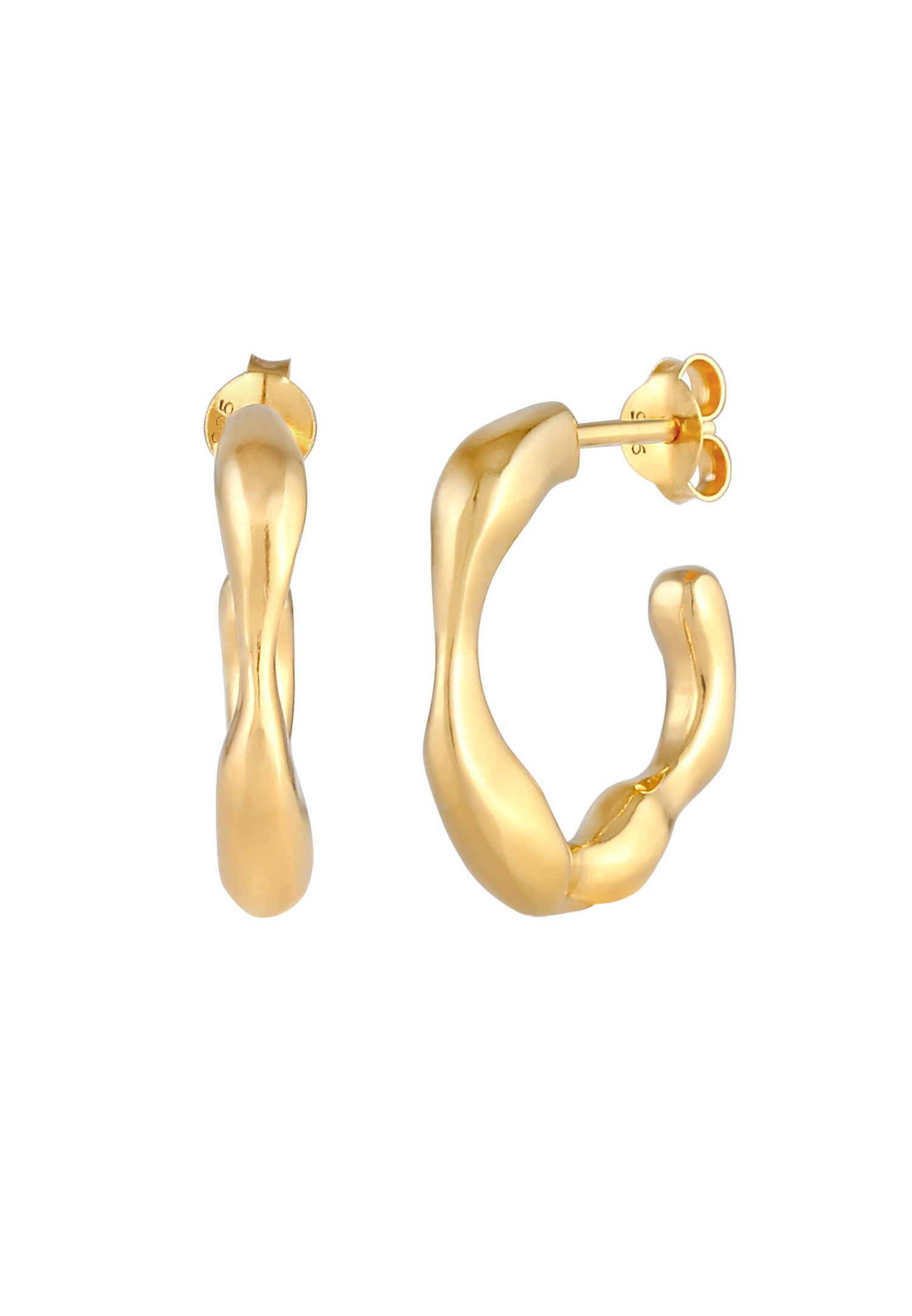 Orecchini a cerchio da donna Elli PREMIUM, testurizzati, eleganti e di grande effetto, in argento sterling 925.