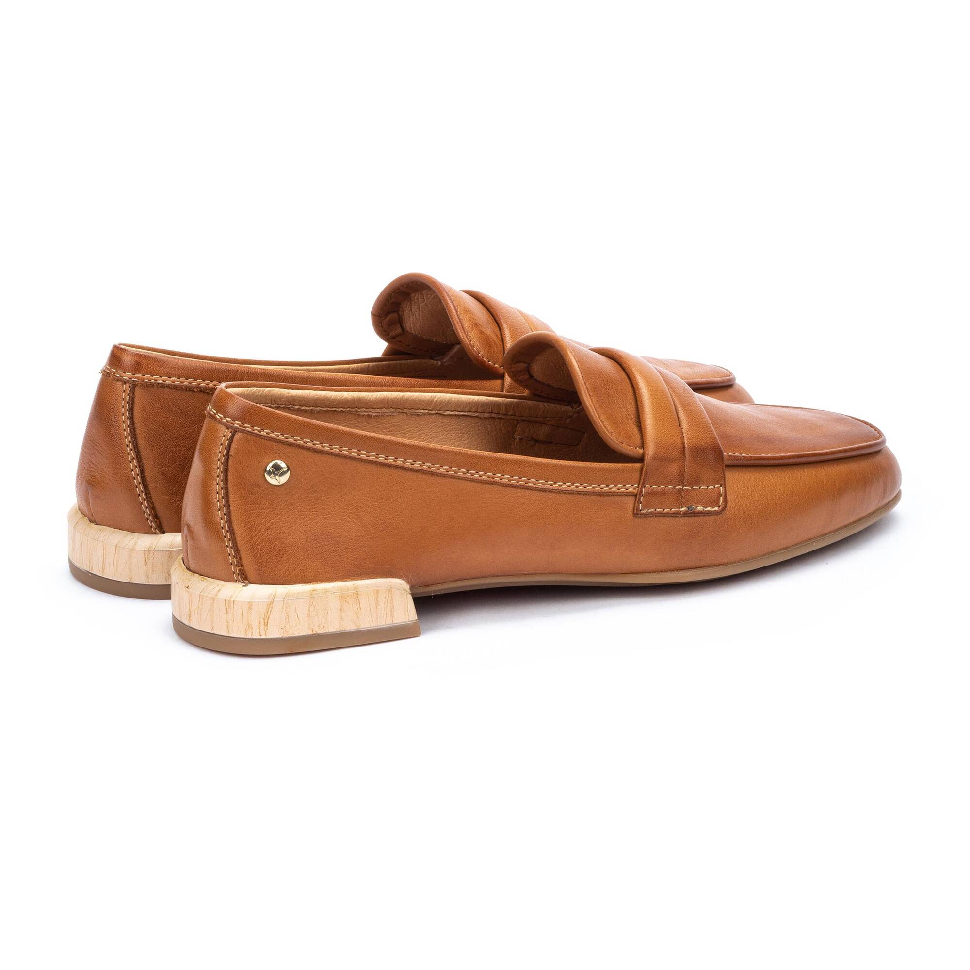 Damskie mokasyny basic - BRANDY