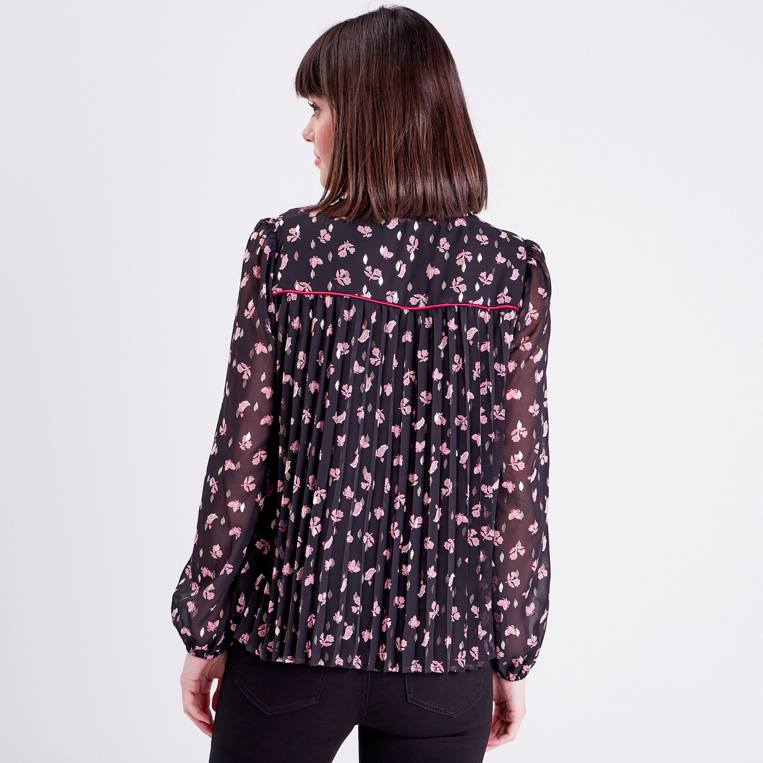 Blouse manches longues noir femme | Cache Cache