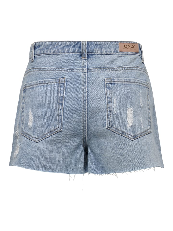 ONLY Trendige Shorts Denim Minirock-Style Knopfleiste in Hellblau günstig kaufen