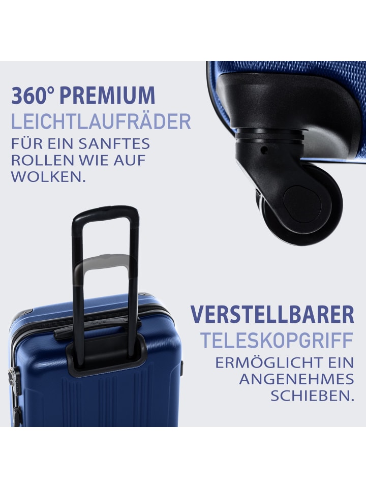 FERGÉ Kofferset Hartschale 3-teilig Hartschale 3 teilig Koffer Set mit Schutzecken QUÉBEC in blau günstig kaufen onesize