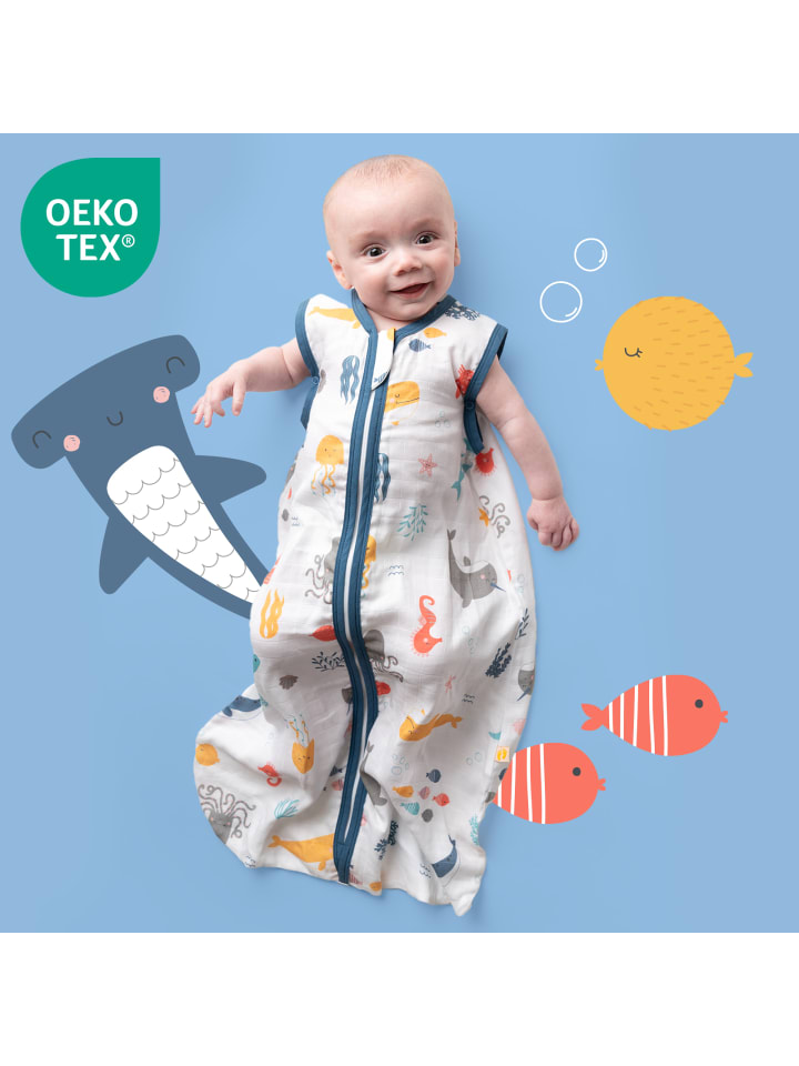 Schlummersack Musselin Babyschlafsack, 0.5 TOG in Hellblau günstig kaufen