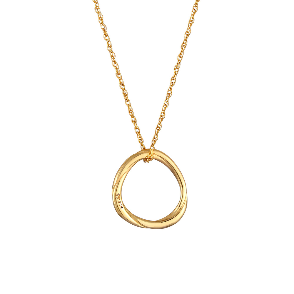 Elli Elli Collier Collier pour dames circulaire à la mode Look Geo organic en 925/1000 Bijoux