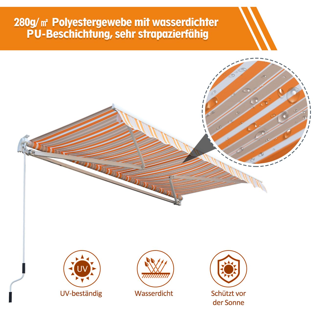 Outsunny Markise Alu-Markise Aluminium-Gelenkarm-Markise mehrfarbig (Modell2)