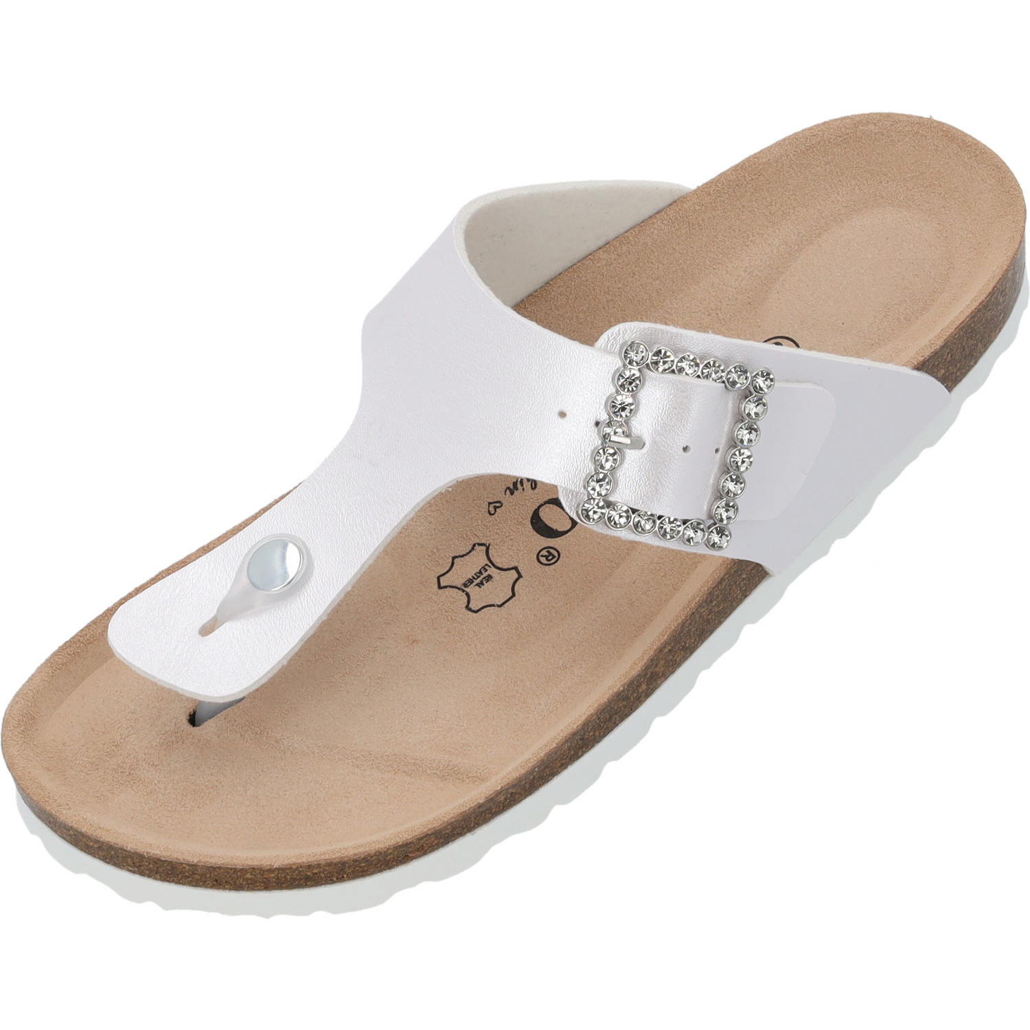 Palado Kos SQ by Sila Sahin, Zehentrenner, Damen, Weiß Metallic