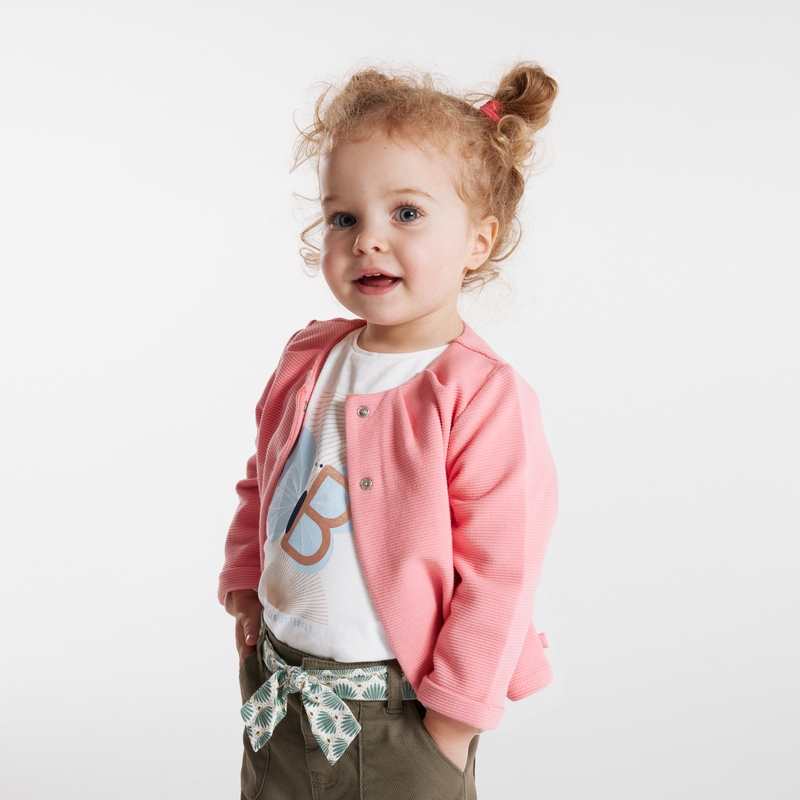Cardigan jersey rose bébé fille