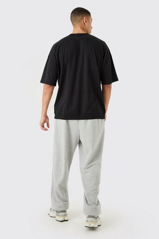 Oversize T-Shirt mit geripptem Saum