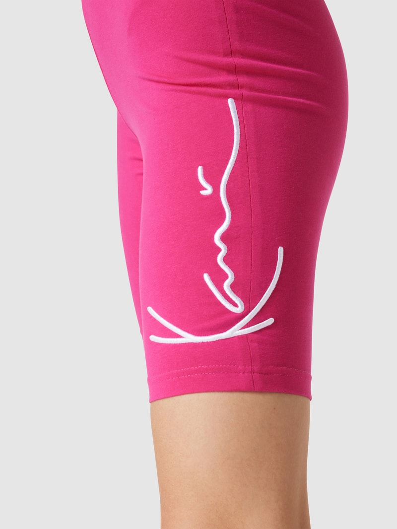 Radlerhose mit Label-Stitching in pink