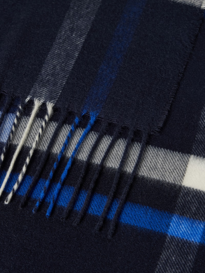 Schal mit Tartan-Karo in marineblau