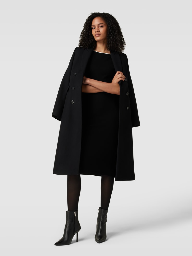 Knielanges Kleid mit U-Boot-Ausschnitt Modell 'LUGLIO' in black