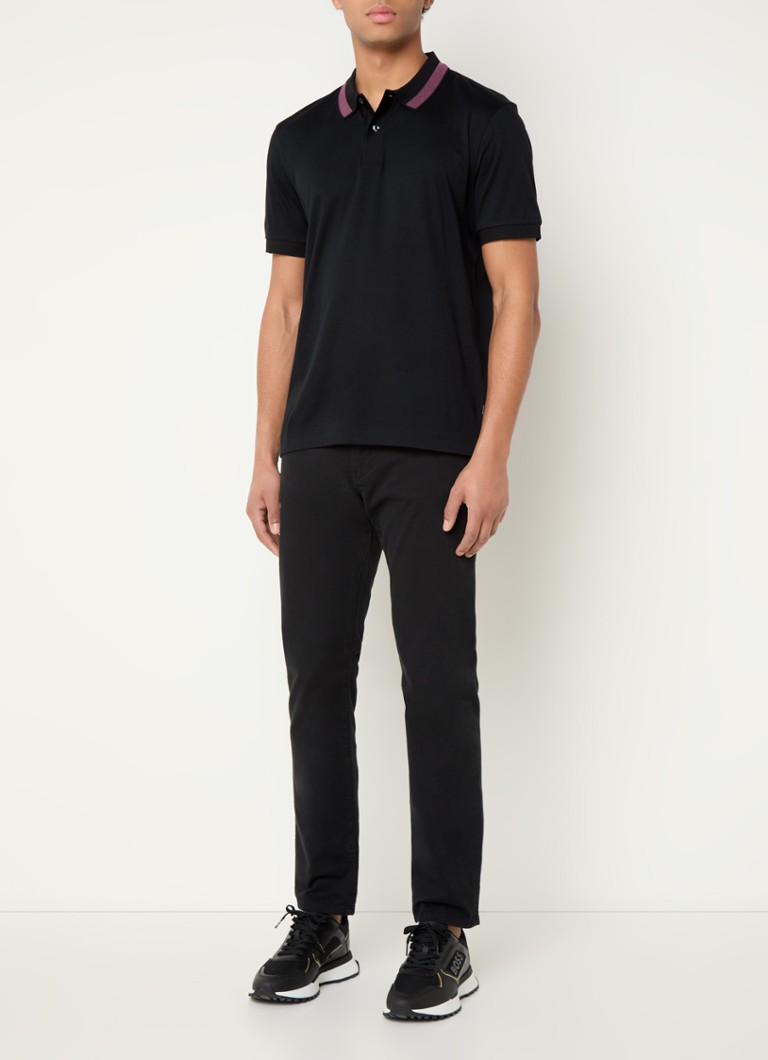 Polo HUGO BOSS Phillipson slim fit com punhos desfiados