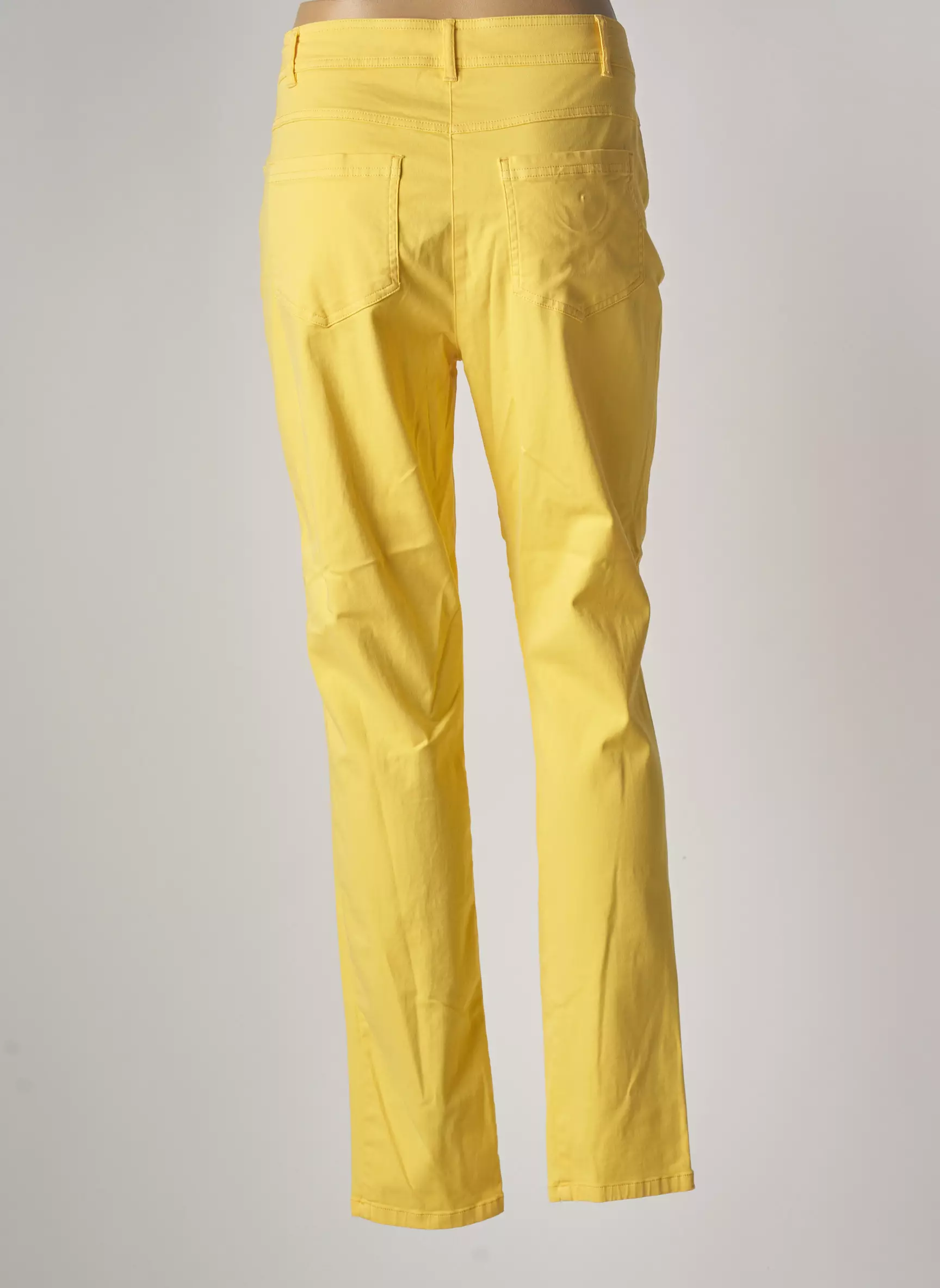 Pause Cafe Pantalons Slim Femme couleur jaune