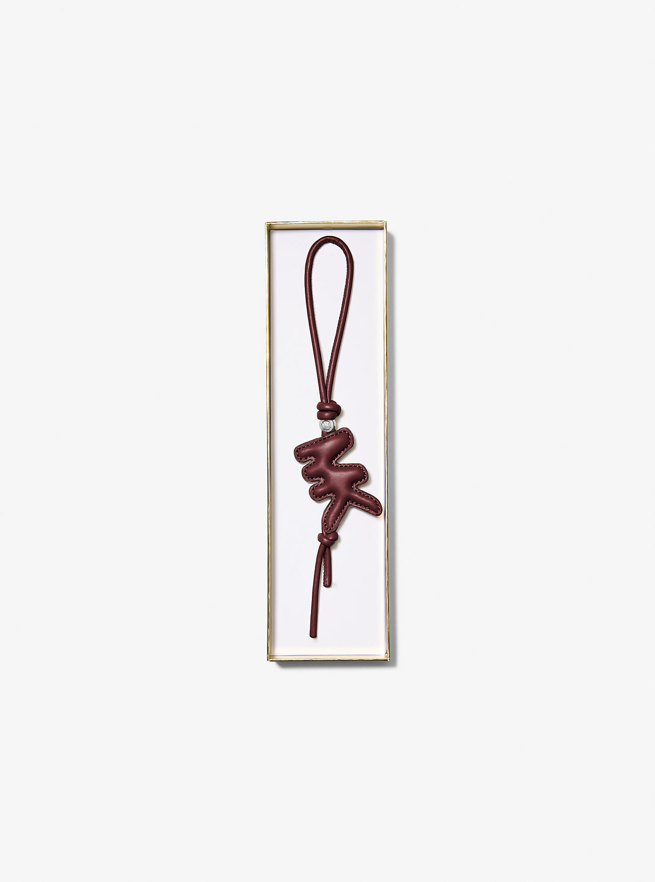 Puffy Logo Skinnveske Anheng - OXBLOOD