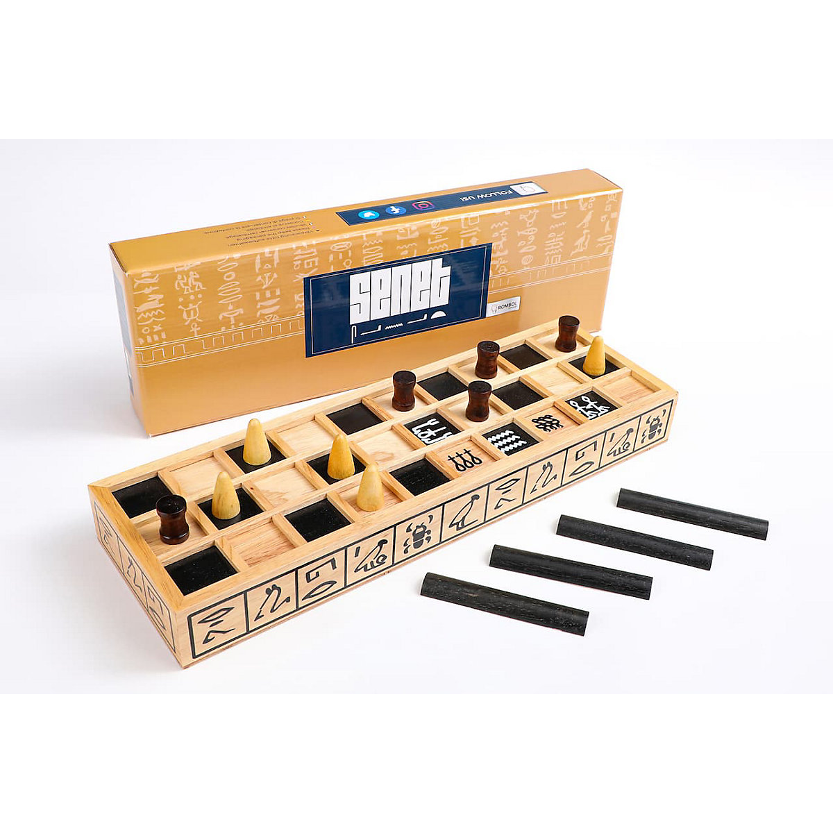 Senet - Das Brettspiel der Pharaonen, ein ägyptisches Würfelspiel aus Holz