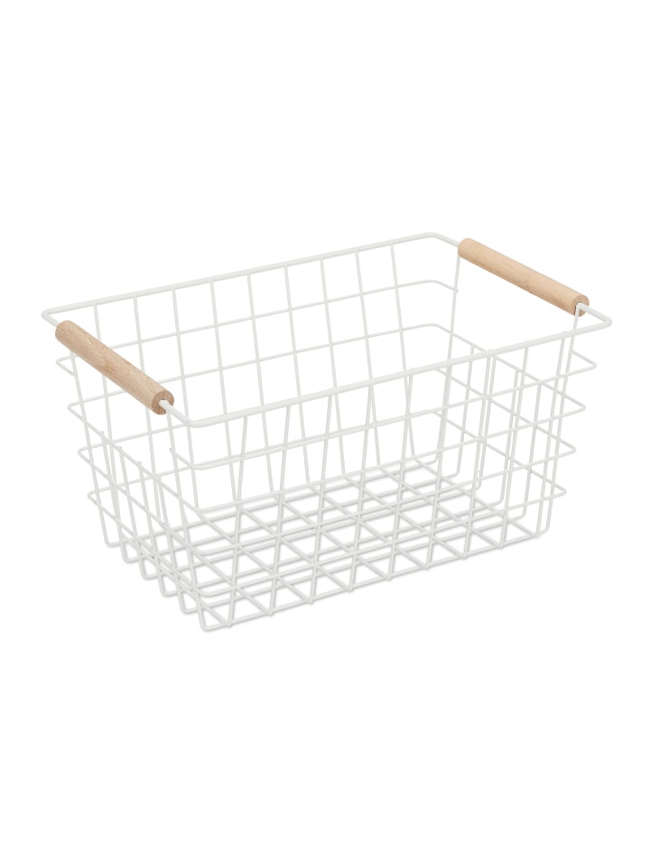 relaxdays Drahtkorb in Weiß - (B)31x (H)16 x (T)21 cm günstig kaufen onesize