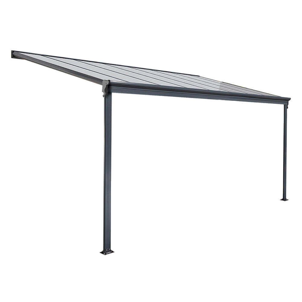 HOME DELUXE Terrassendach Terrassenüberdachung SOLIS Grau, BxT: 312.00x303.00 cm, Bedachung Doppelstegplatten, Ständer und Schienen aus Aluminium