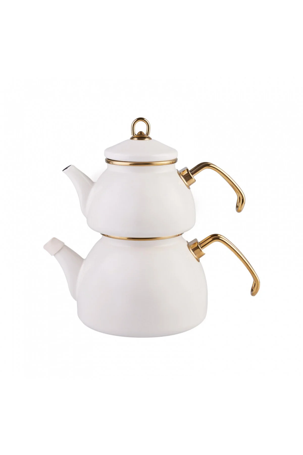 Karaca  Retro Emaille-Creme-Teekanne