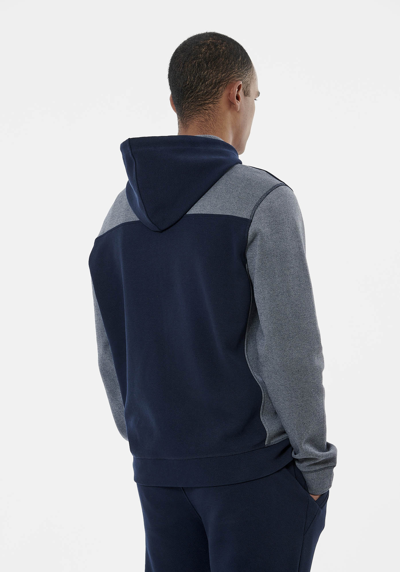 VOHO   Sweat zippé bleu marine homme