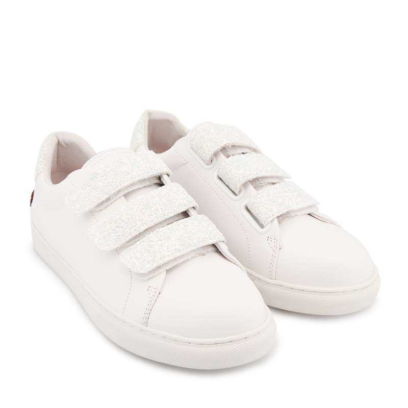 Baskets en cuir Edith glitter nuage