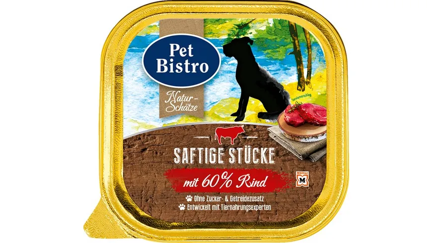 Pet Bistro Nassfutter für Hunde mit Rind 150 g