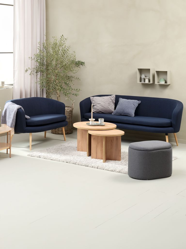 GISTRUP Sofa GISTRUP 2-osobowa tkanina w kolorze granatowym
