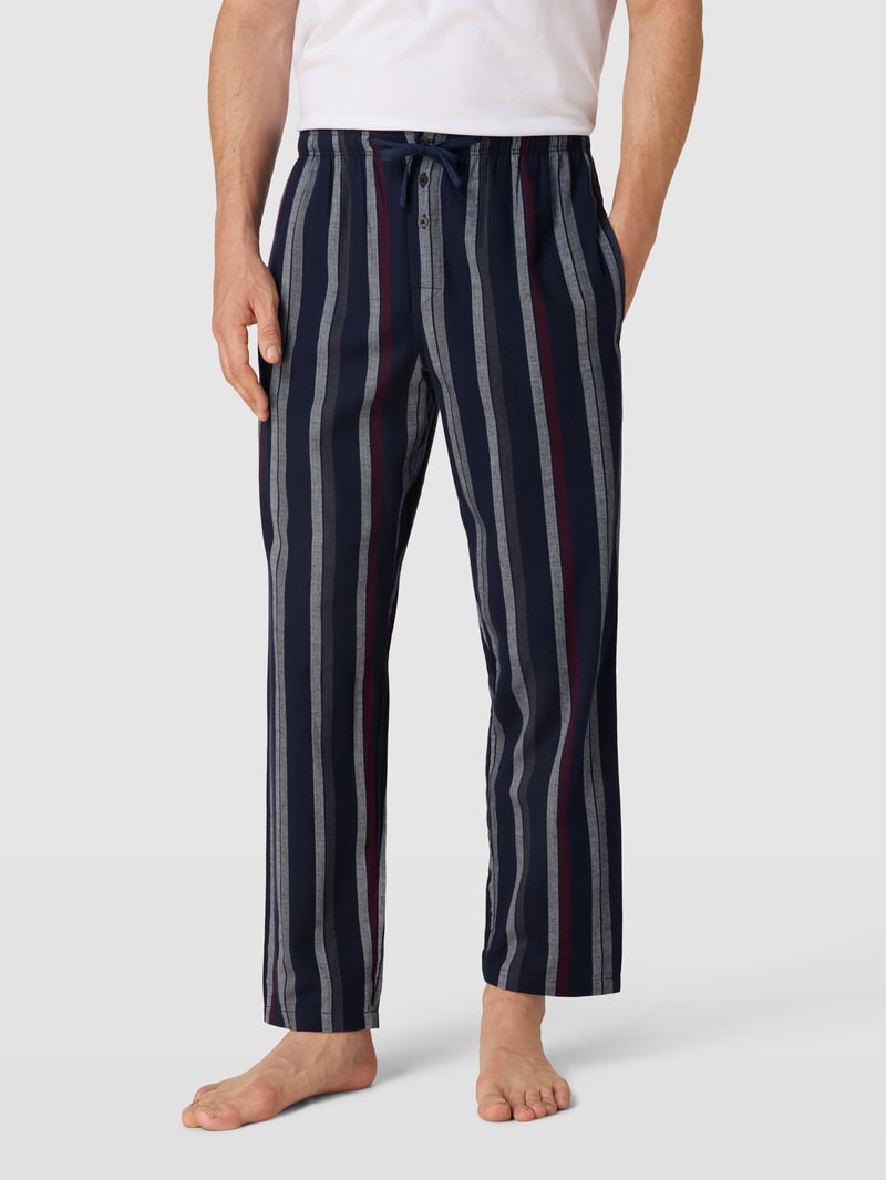 Pyjama-Hose aus Baumwolle mit Knopfleiste in dunkelblau