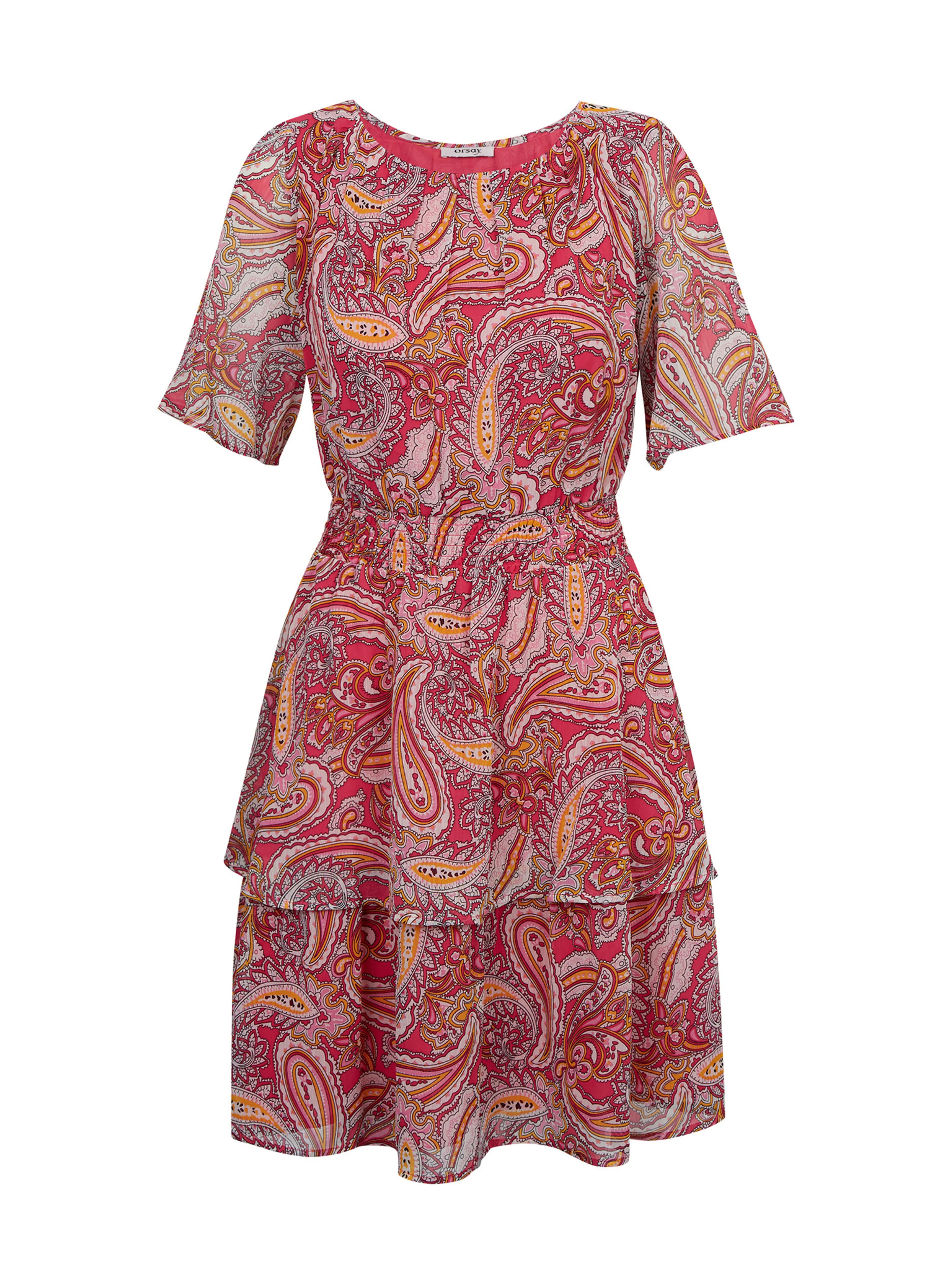 Rot und rosa gemustertes Damenkleid ORSAY