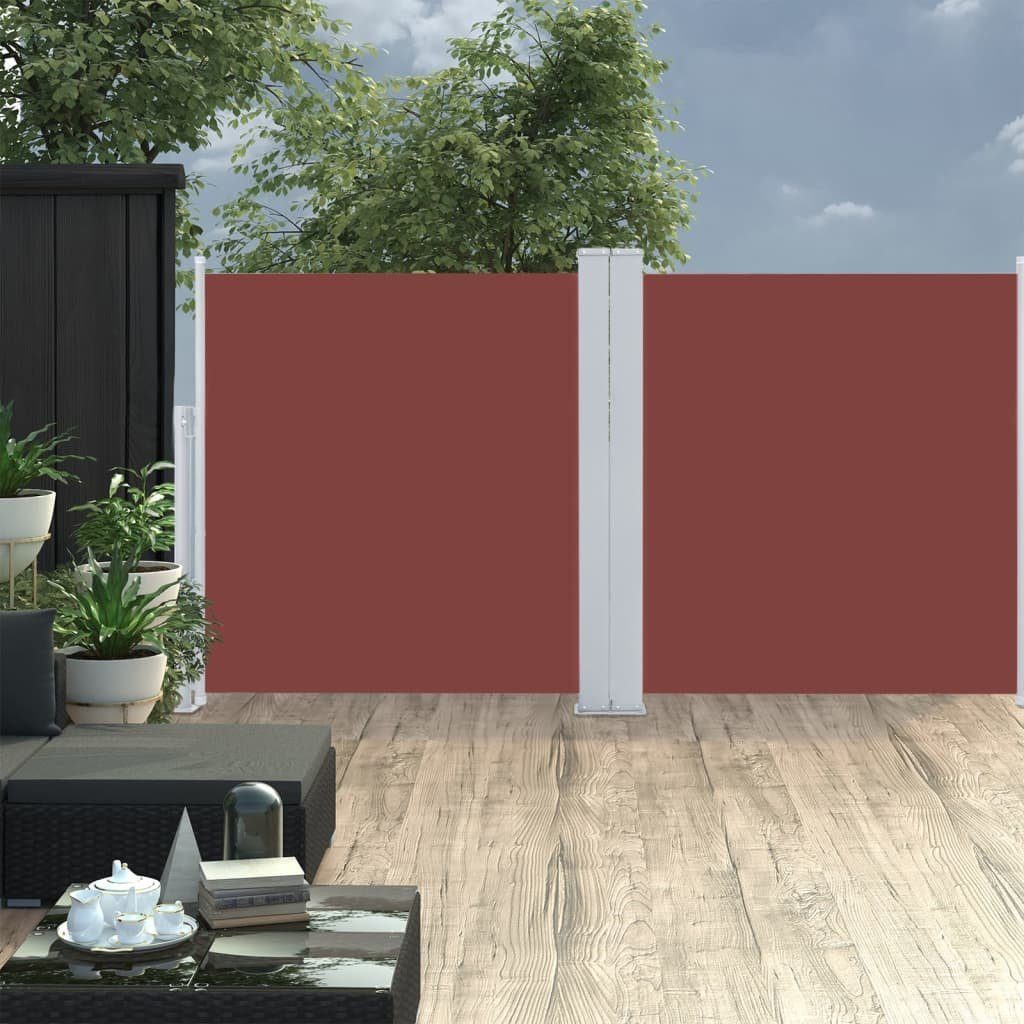 vidaXL Balkonsichtschutz Ausziehbare Seitenmarkise Braun 100 x 600 cm